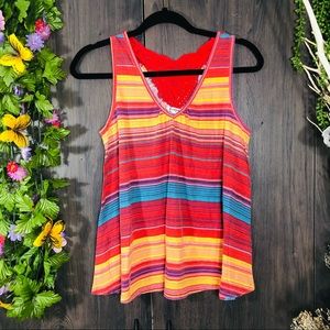 .🌸5/$25🌸Energie Stripped Sleeveless Blouse Large